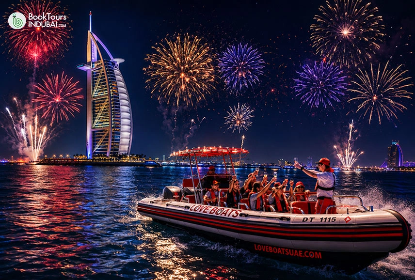 Dubai New Year Fireworks on Love Boat